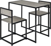 Set di Tavolo da Bar da 3 Pezzi, Set 3 Pezzi con 2 Sedie e Tavolo, Piccolo Tavolo da Cucina per 2 Persone, Tavolo da Bistrò, 3 Colori