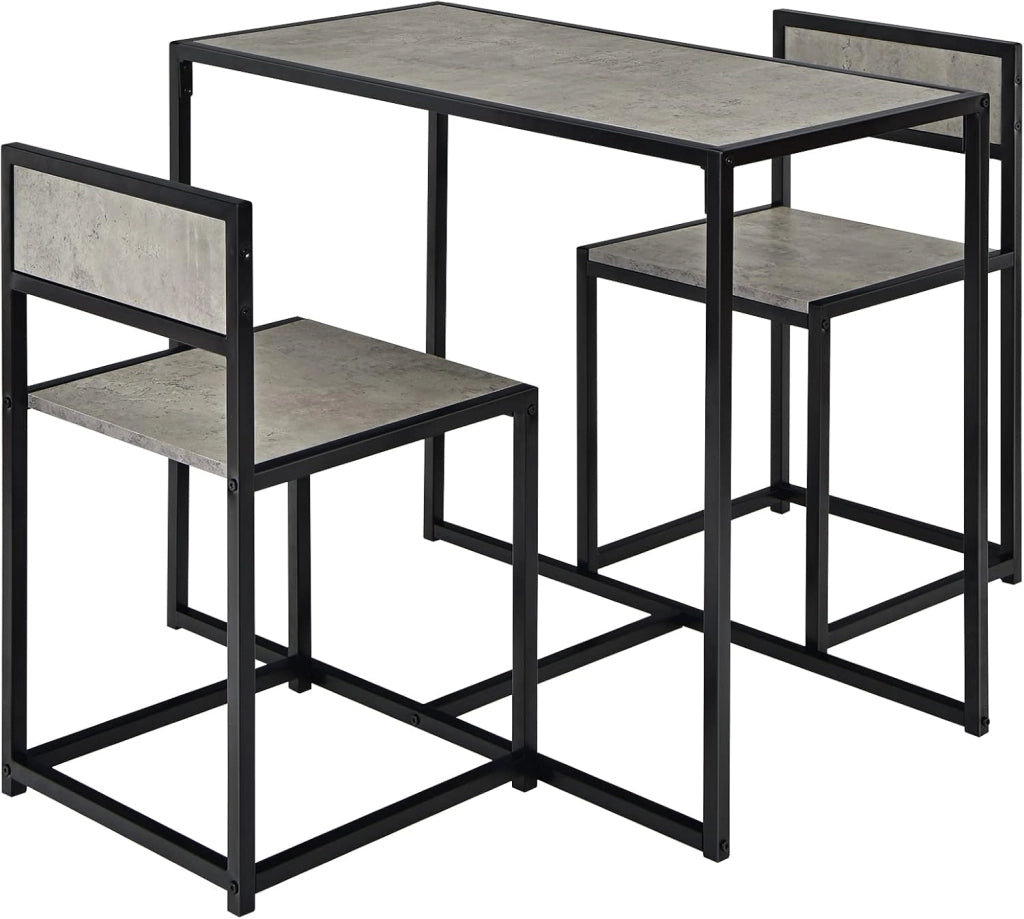 Set di Tavolo da Bar da 3 Pezzi, Set 3 Pezzi con 2 Sedie e Tavolo, Piccolo Tavolo da Cucina per 2 Persone, Tavolo da Bistrò, 3 Colori