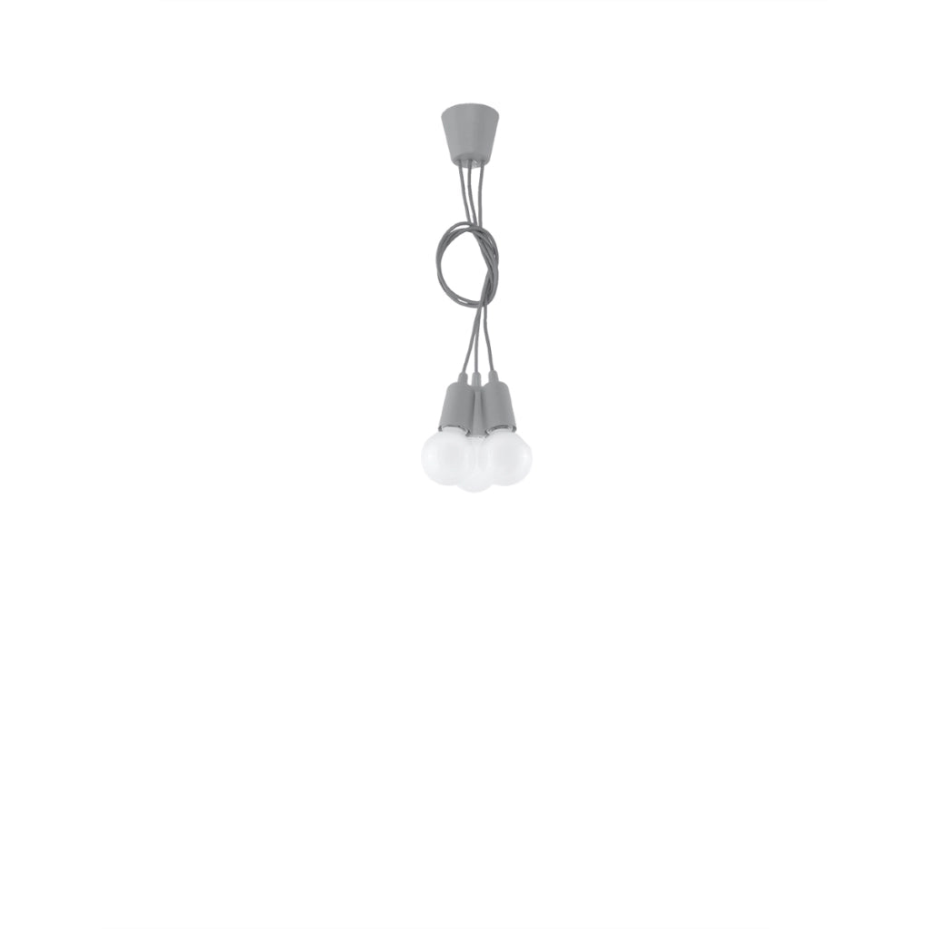 Lampada a sospensione DIEGO 3 grigio