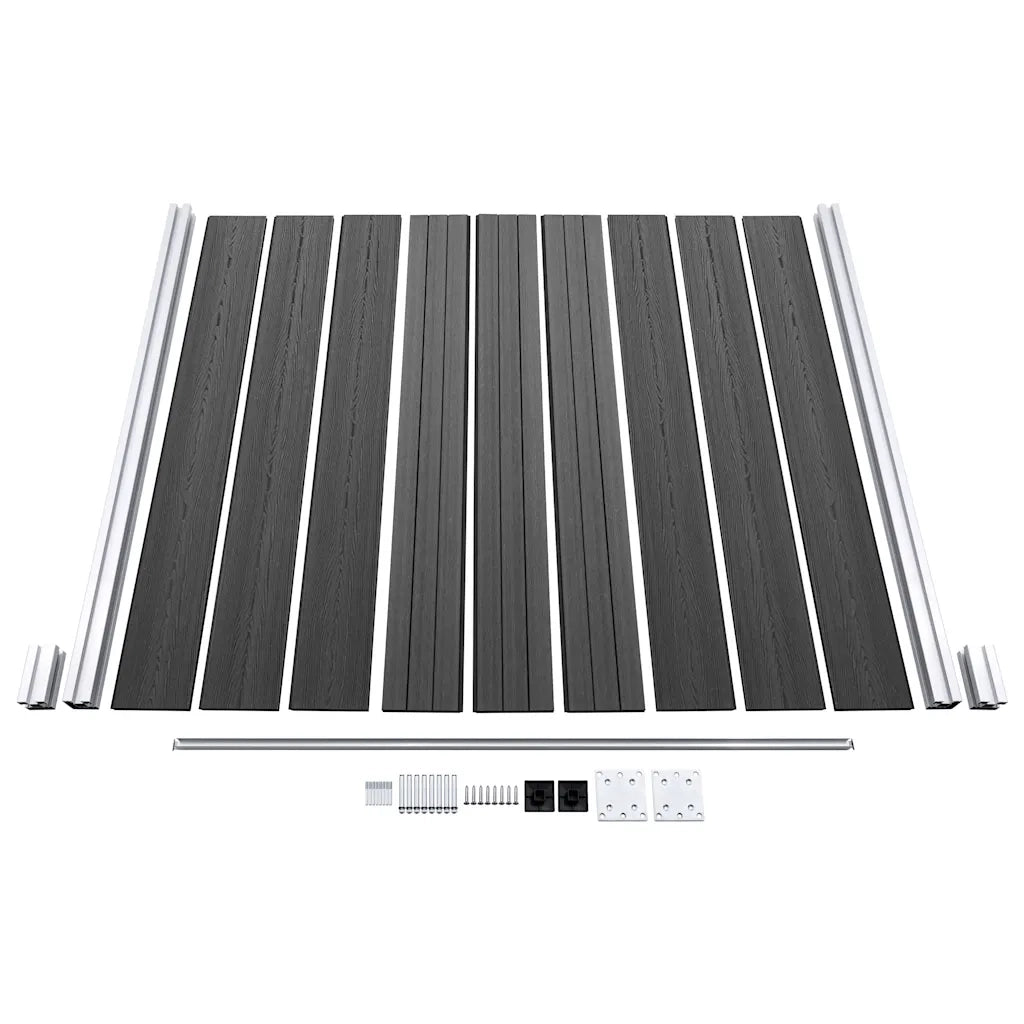 Set Pannelli di Recinzione in WPC 792x(105-186) cm Nero 3070440