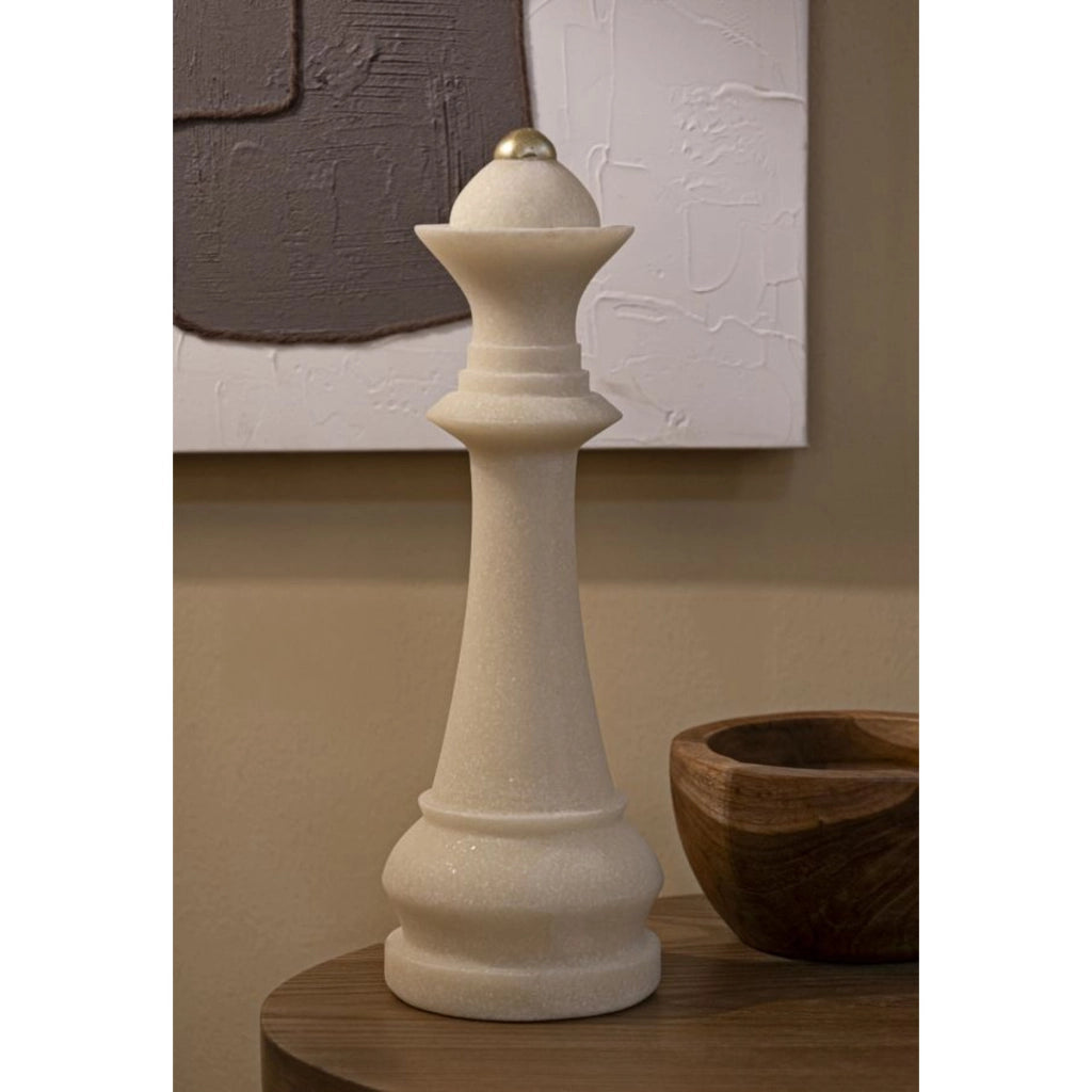 Scultura Scacchi 2, Bianco, Poliresina, 12x12x36 cm