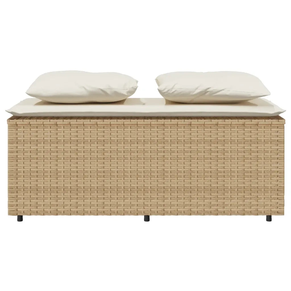 Set da Pranzo da Giardino 3 pz | Set Salotto da Giardino con Cuscini Beige in Polyrattan