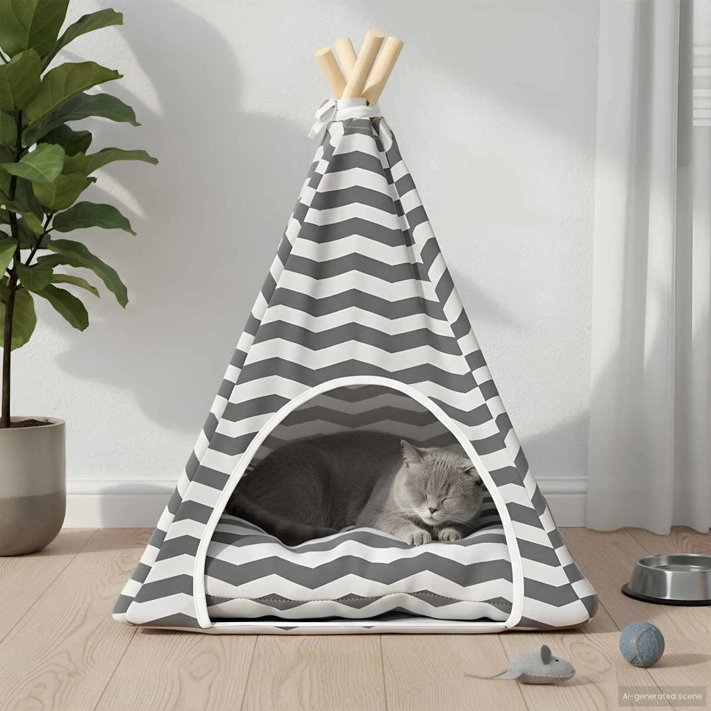 Tenda per animali con cuscino Bianco e Grigio 50 x 50 x 60 cm CFW8448347