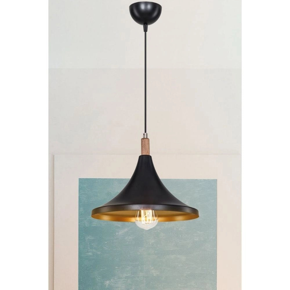 Lampada a sospensione Kano nero oro