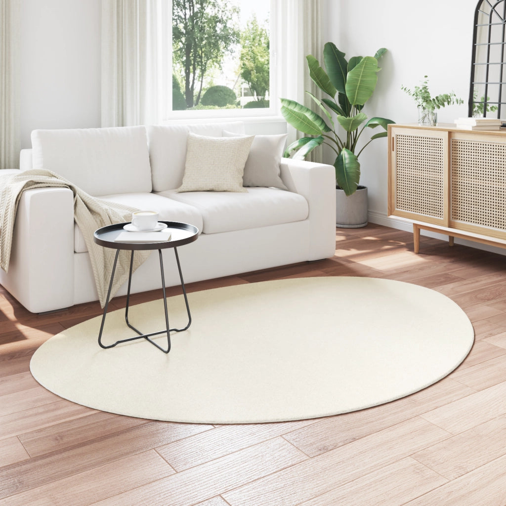 Tappeto "HUARTE" a pelo corto morbido e lavabile panna 120x170 cm