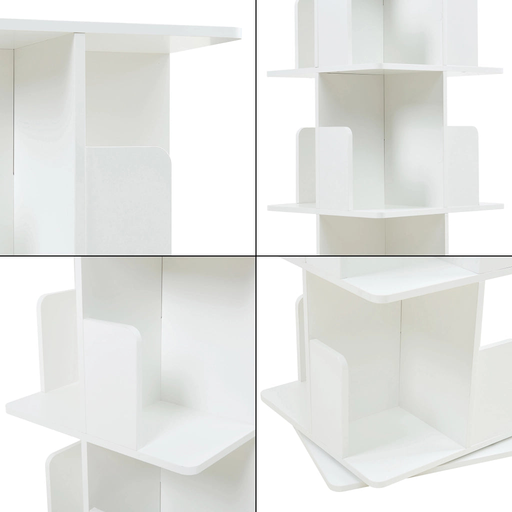 Libreria Girevole per Cameretta Talöpintaa Scaffale Rotante Espositore 129x40x40 cm Bianco [en.casa]