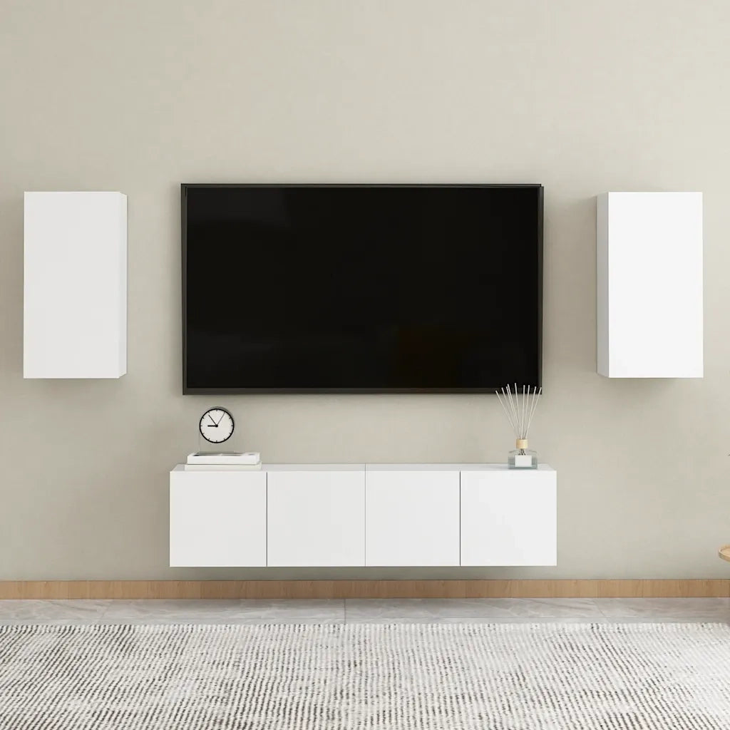 Mobili TV Bianchi 2 pz 30,5x30x60 cm in Legno Multistrato cod mxl 33901