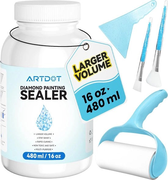 Kit di Pianificazione con Diamanti 480 ml, Grande Capacità Colla per Pianificazione con Diamanti Accessori per Adulti e Colla per Puzzoli Transparente