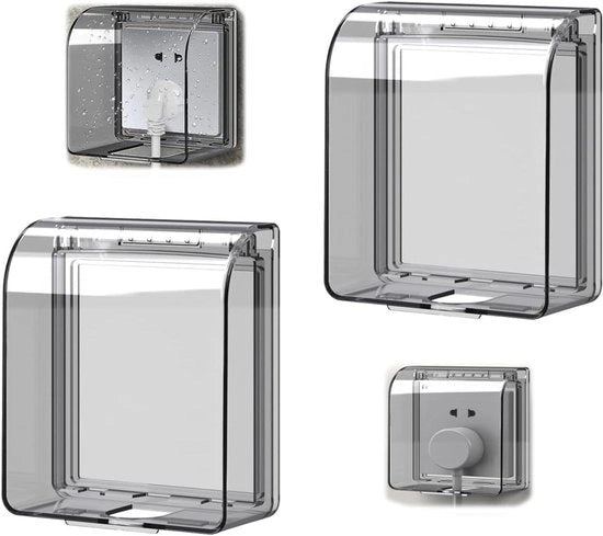 Due contenitori stivatori acqua-resistenti trasparenti resistenti all'usura con protezione laterale - adatti per bagno, cucina e soggiorno