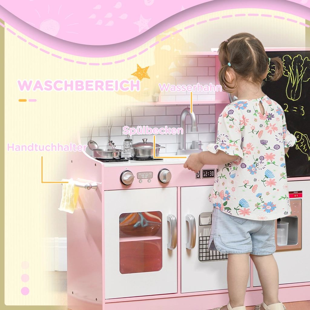 Cucina Giocattolo con Accessori ¨C Xylo ¨C Rosa 83,8x26,8x81 cm