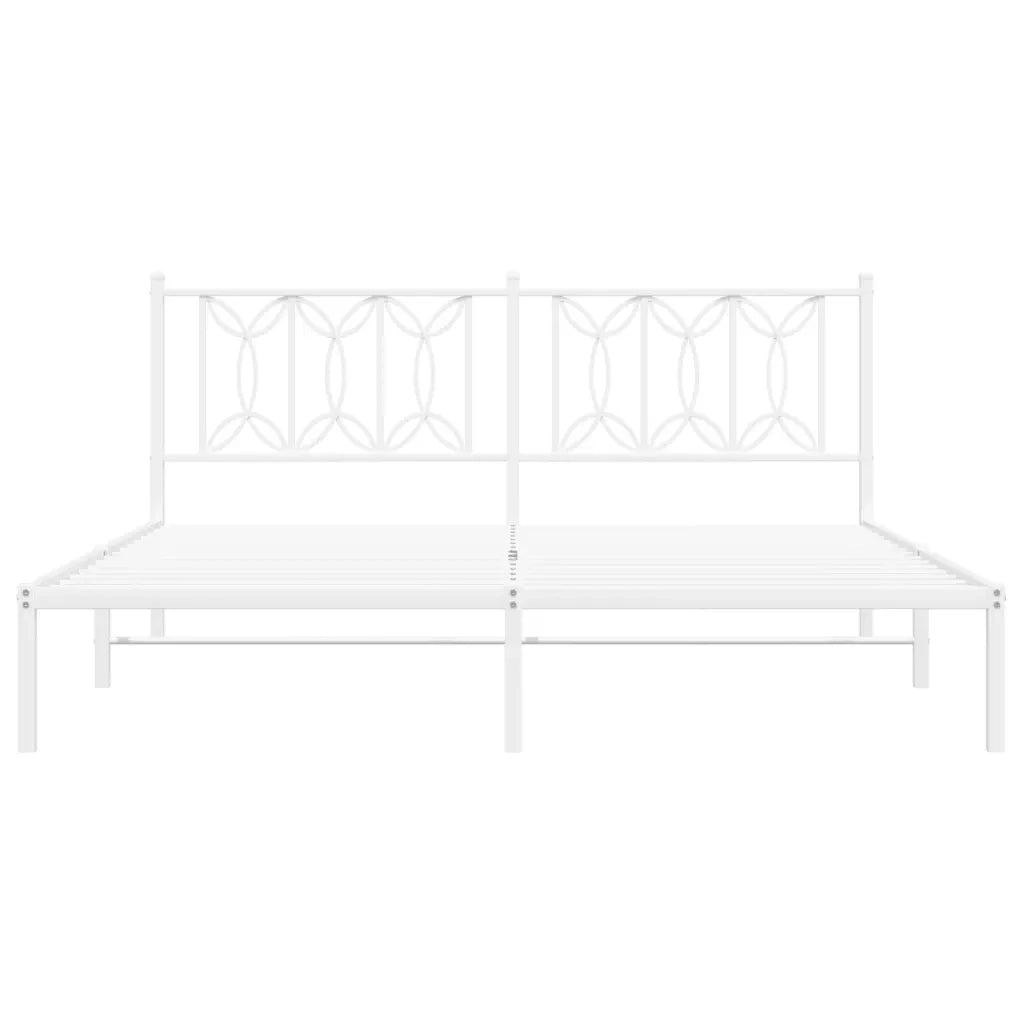 Giroletto con Testiera Metallo Bianco 180x200 cm 376181