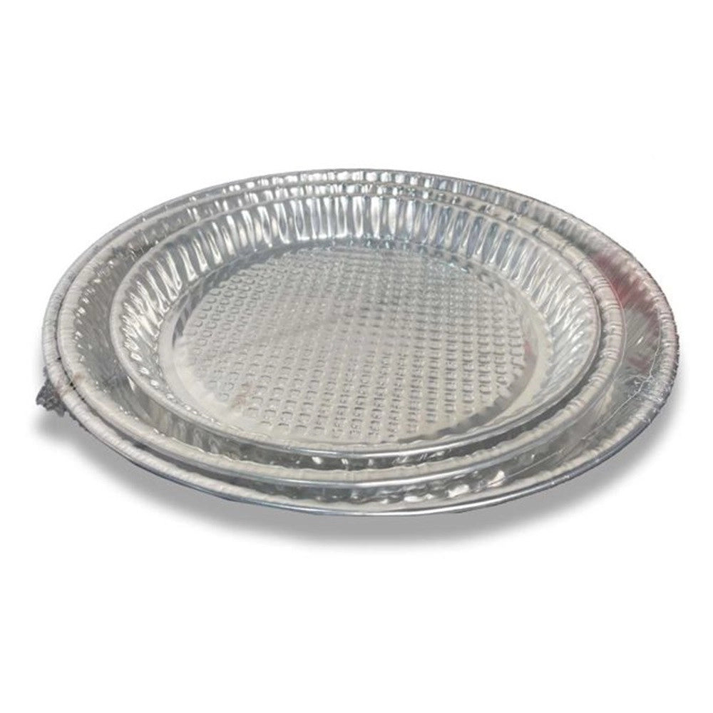 Trade Shop - Tris Stampi Per Crostata Torte Dessert Pasticcini In Latta 24/28/32 Cm Teglie 007910a -