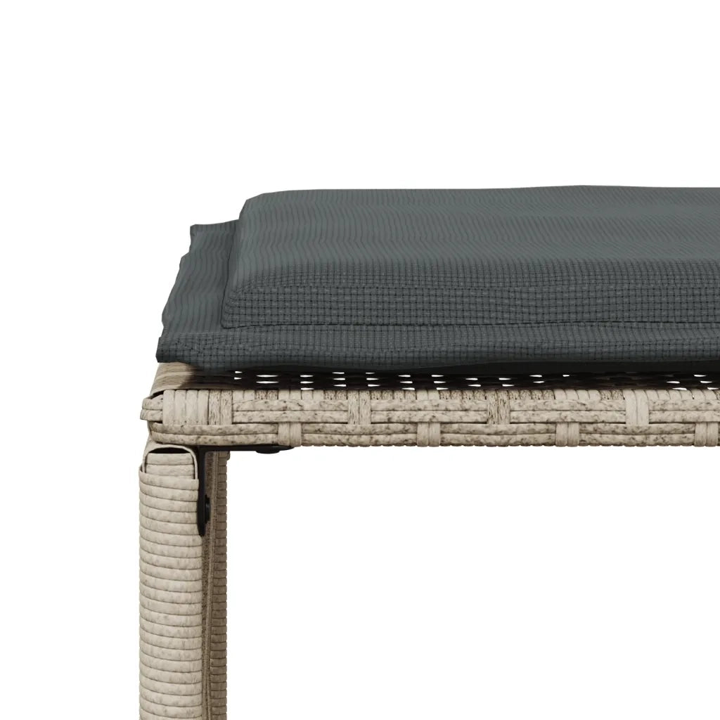 Set da Pranzo da Giardino 7 pz Cuscini Polyrattan Grigio Chiaro 369014
