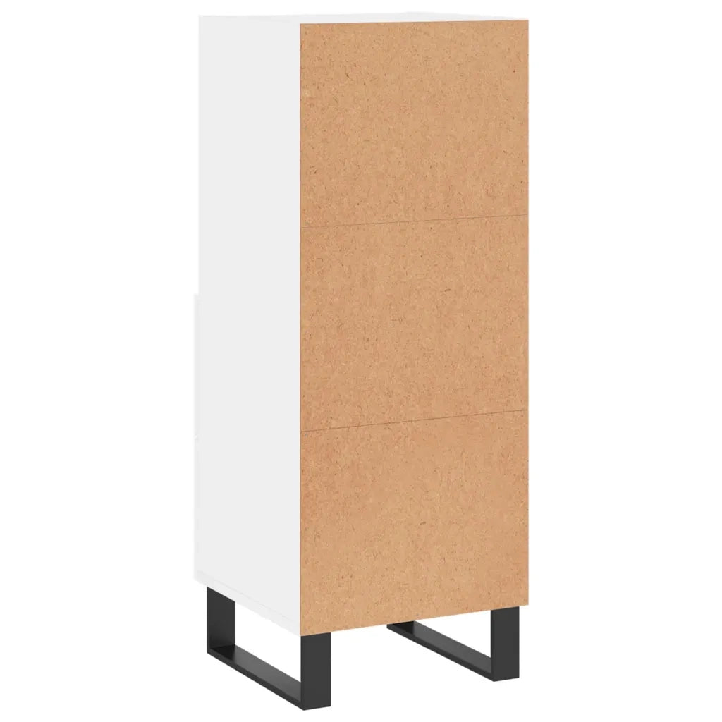 Credenza Bianco Lucido 34,5x34x90 cm in Legno Multistrato 828694