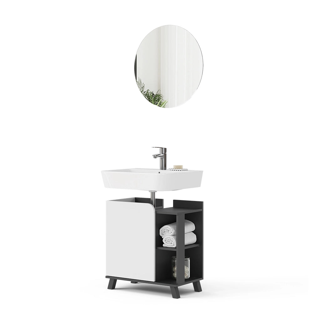 Vicco Set di mobili da bagno Antracite/bianco 2 parti