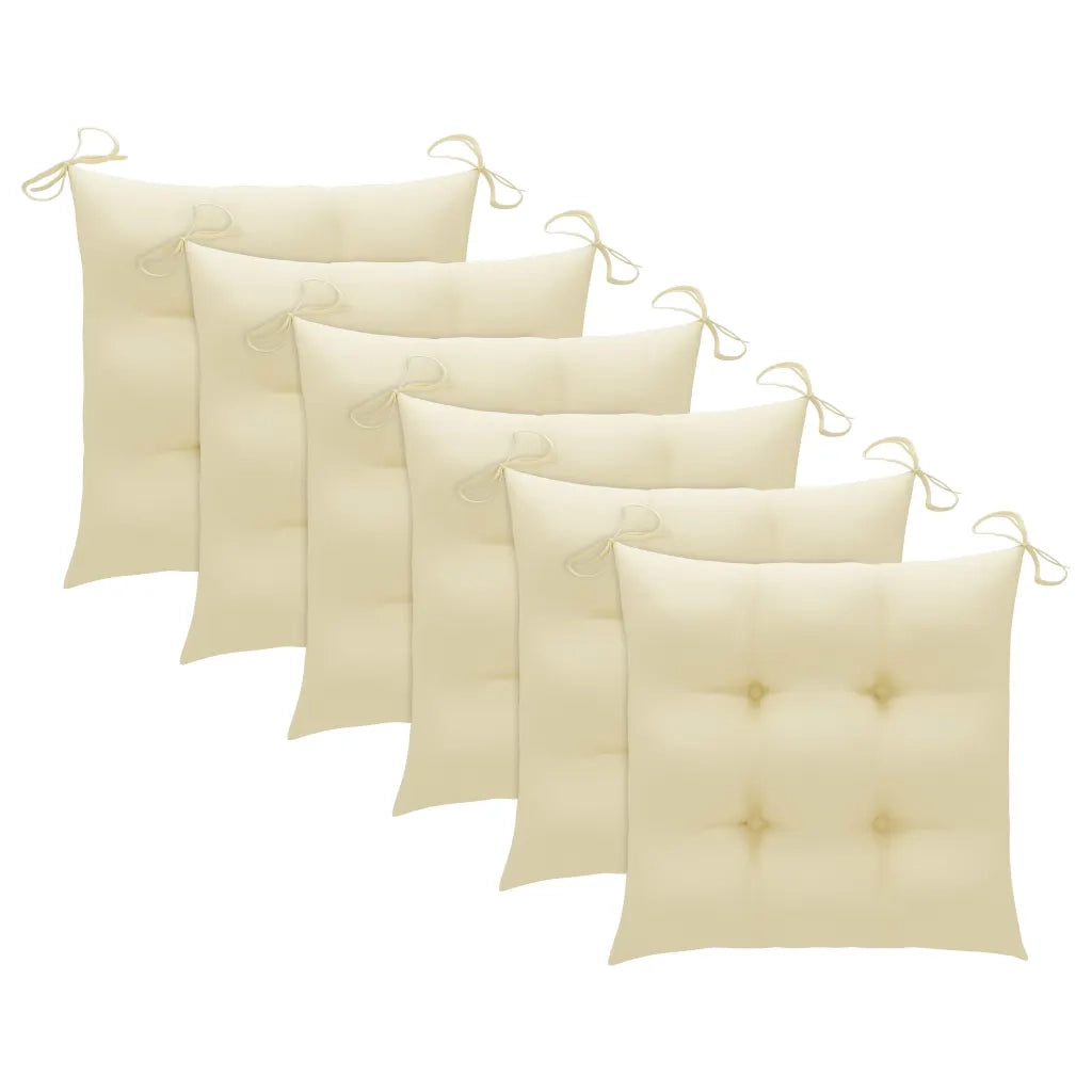 Sedie da Giardino Pieghevoli 6pz con Cuscini in Massello Acacia 3065424