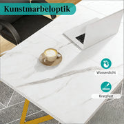 SCRIVANIA Moderna Bianco e Oro in Metallo e Legno