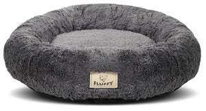 AIO FACTORY Letto per cani impermeabile Shaggy Bed grigio scuro da 40 cm
