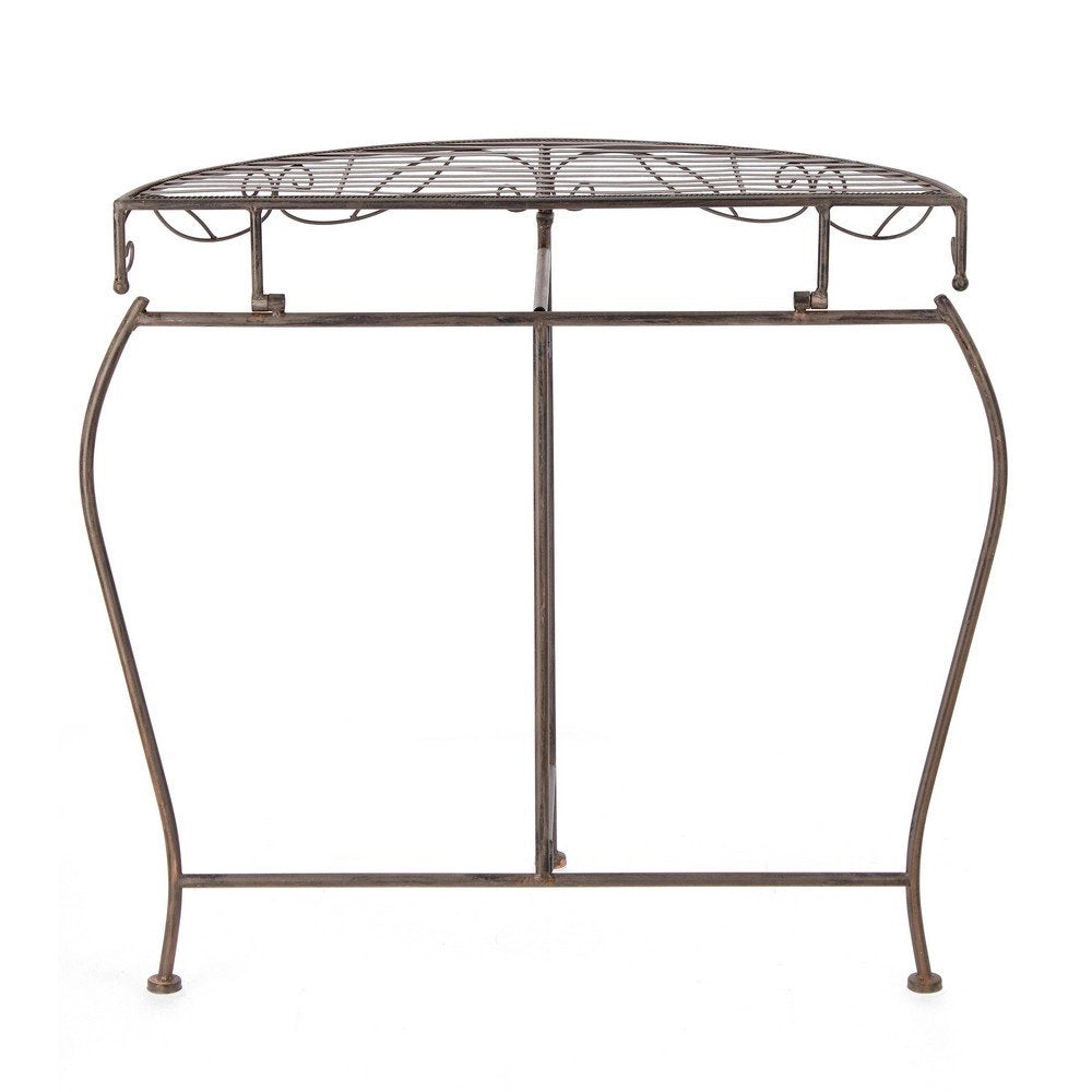 Set 2 Consolle Acciaio Marrone Stile Industriale da Interno - EMMA