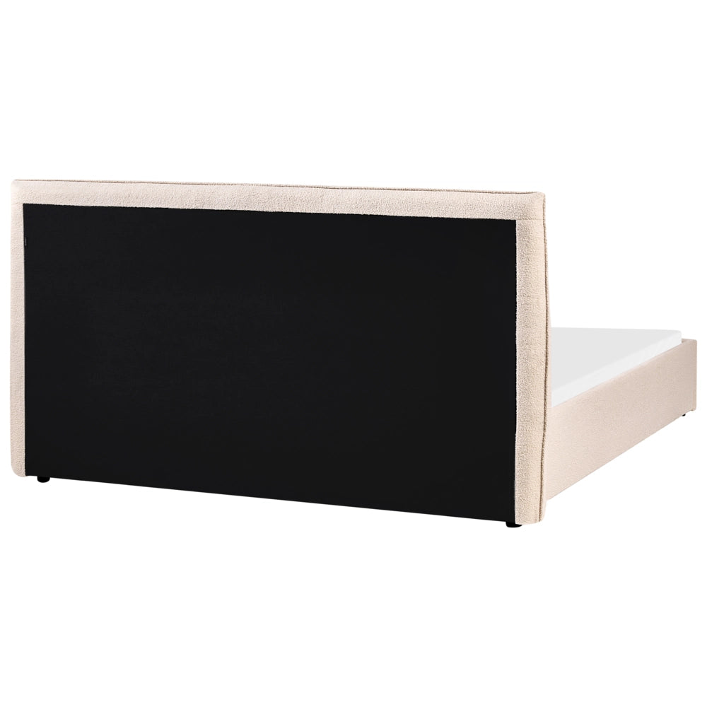 Letto matrimoniale ad acqua in velluto bianco sporco 160 x 200 cm stile classico minimalista