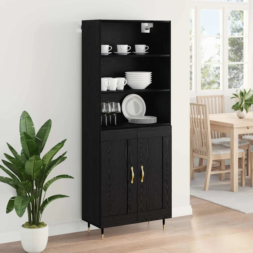 Credenza Rovere nero 69,5 x 34 x 180 cm Legno multistrato