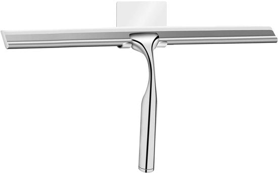 Wisser per doccia in acciaio inossidabile - 14 pollici di larghezza - senza bisogno di fori, wisser per doccia in silicone, wisser per doccia con gruccia, wisser per doccia per finestra con gruccia, wisser per doccia per la stanza da bagno