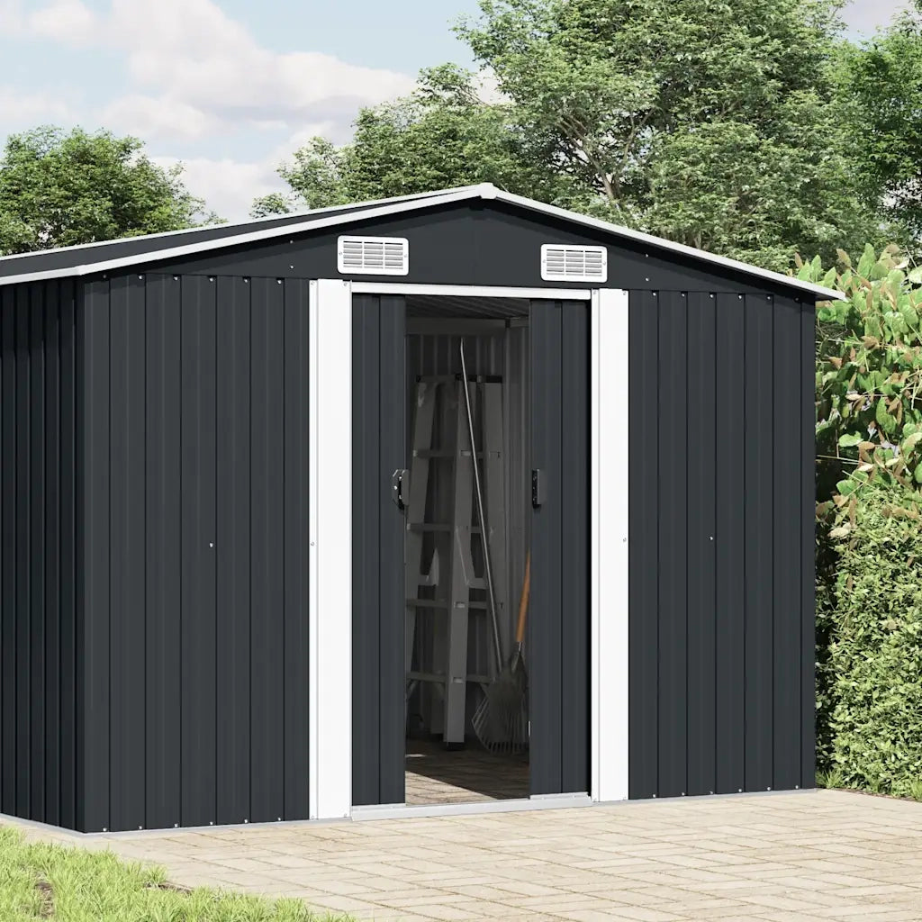 Capanno da Giardino 257x392x181 cm in Metallo Antracite cod mxl 65864