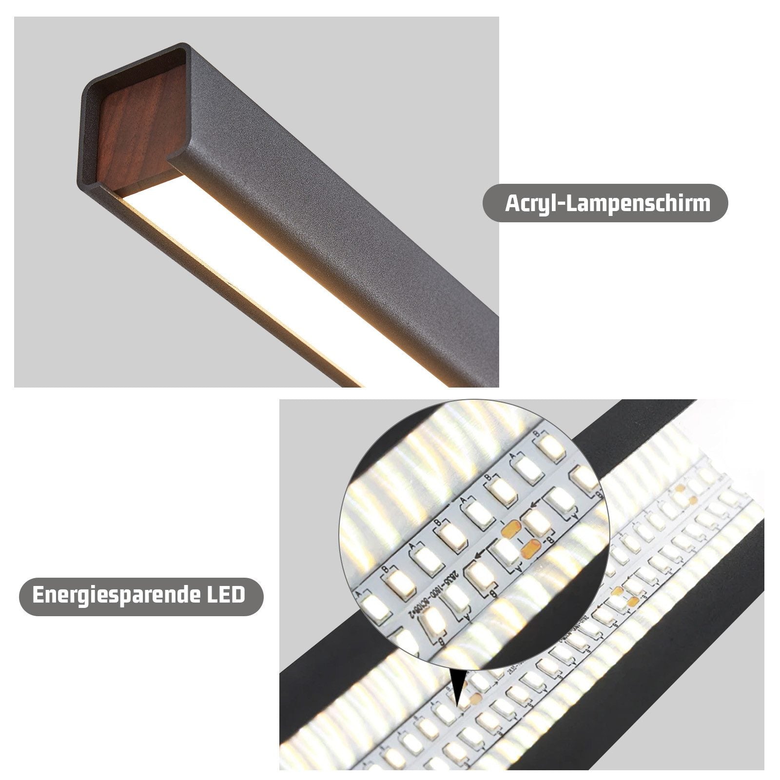 Lampada a sospensione ZMH sala da pranzo 148 CM lampada a sospensione lineare nera 37W dimmerabile cucina