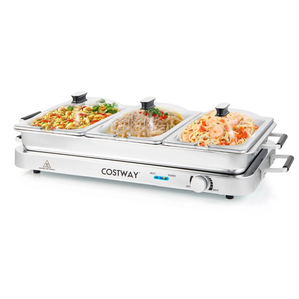 Scaldavivande elettrico portatile da 9L, Vassoio riscaldante elettrico 2 in 1 con controllo della temperatura-Macchine da cucina