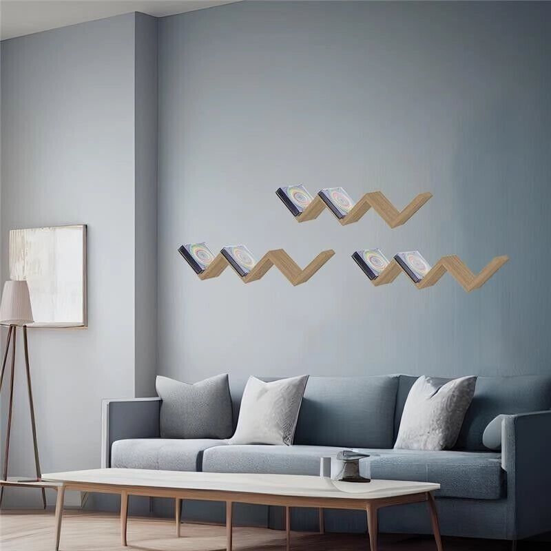 MENSOLA ZIG ZAG DIMENSIONI 59X12X12 CM IN COLORE ROVERE