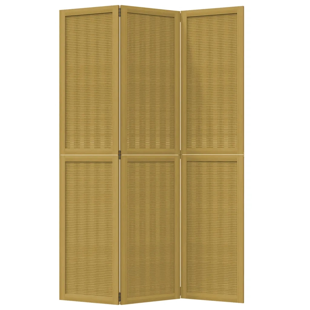 Divisorio Ambienti | Divider per stanze | Paravento 3 Pannelli Marrone Scuro Massello Paulownia