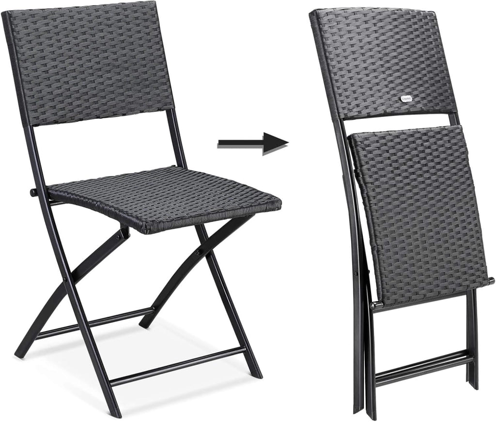 Set 4 Sedie Pieghevoli Carico Max. 120 kg Salvaspazio Leggere & Portatili Resistenti da Esterno Interno Balcone Campeggio