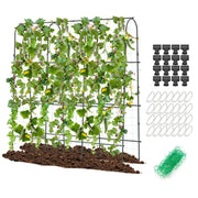 Traliccio da giardino ad arco a forma di U 179 x 32-65 x 180 cm maggiore stabilità e robusto supporto in metallo nero 20_0014526