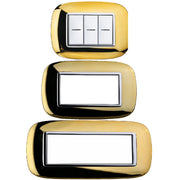 Trade Shop - Placca Oval 3 4 6 Moduli Colore Oro Lucido Compatibile Bticino Axolute -