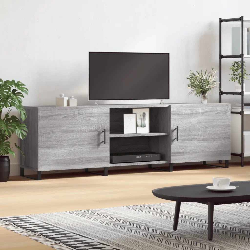 Mobile Porta TV Grigio Sonoma 150x30x50 cm in Legno Multistrato 829122