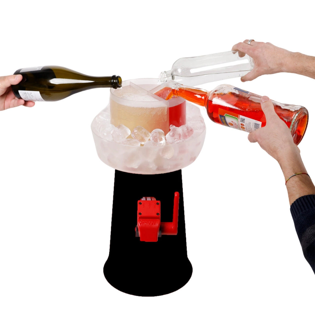 SPRIZZER Kit completo Sprizzer Nero con 12 bicchieri sacca rossa resistente 6 vaschette Aperibox durevoli e tappetino antiscivolo Il set completo di Sprizzer