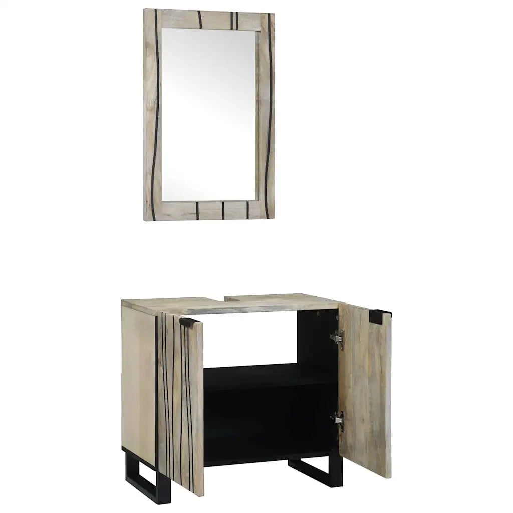 vidaXL Set di mobili per il bagno 2 pcs Bianco 62 x 33 x 58 cm