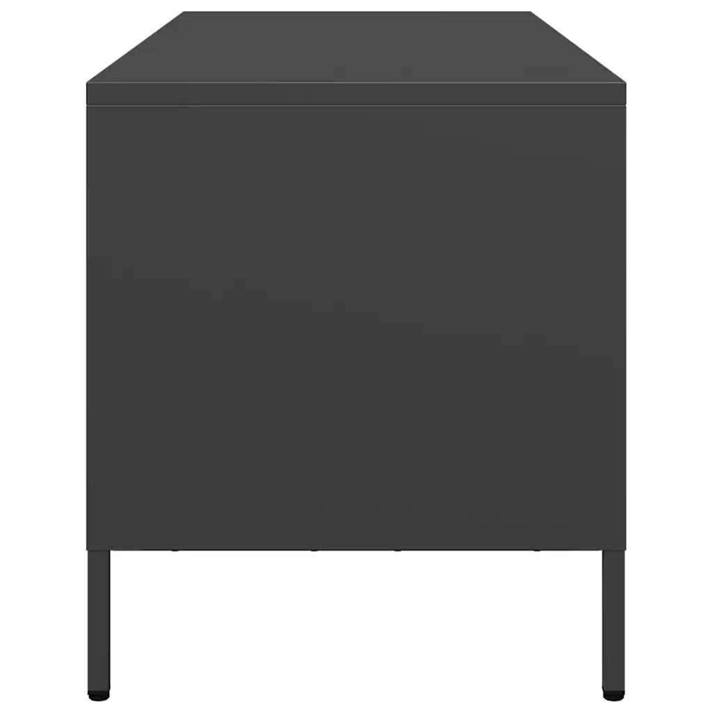 vidaXL Mobile TV Nero 101,5x39x43,5 cm in Acciaio Laminato a Freddo