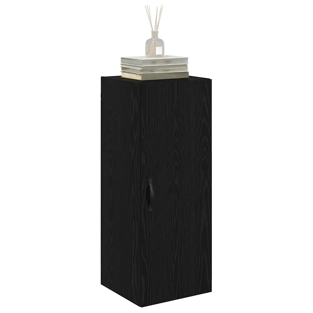 Pensile | Mobile a Parete Rovere Nero 34,5 x 34 x 90 cm Legno multistrato