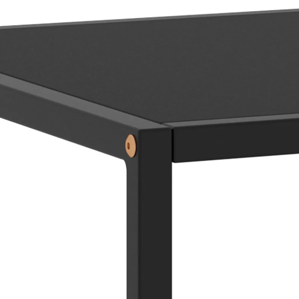 Tavolino da Salotto Nero con Vetro Nero 100x50x35 cm 322880