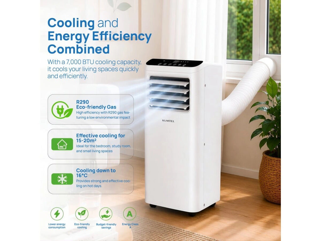 Condizionatore portatile da 7000 BTU con tubo di scarico - 20 m²