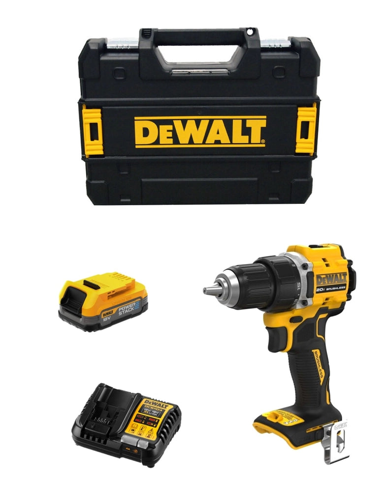 Trapano a Percussione DeWALT DCD794E1T (1 x 1,7 Ah Powerstack + DCB1104 + TSTAK II)
