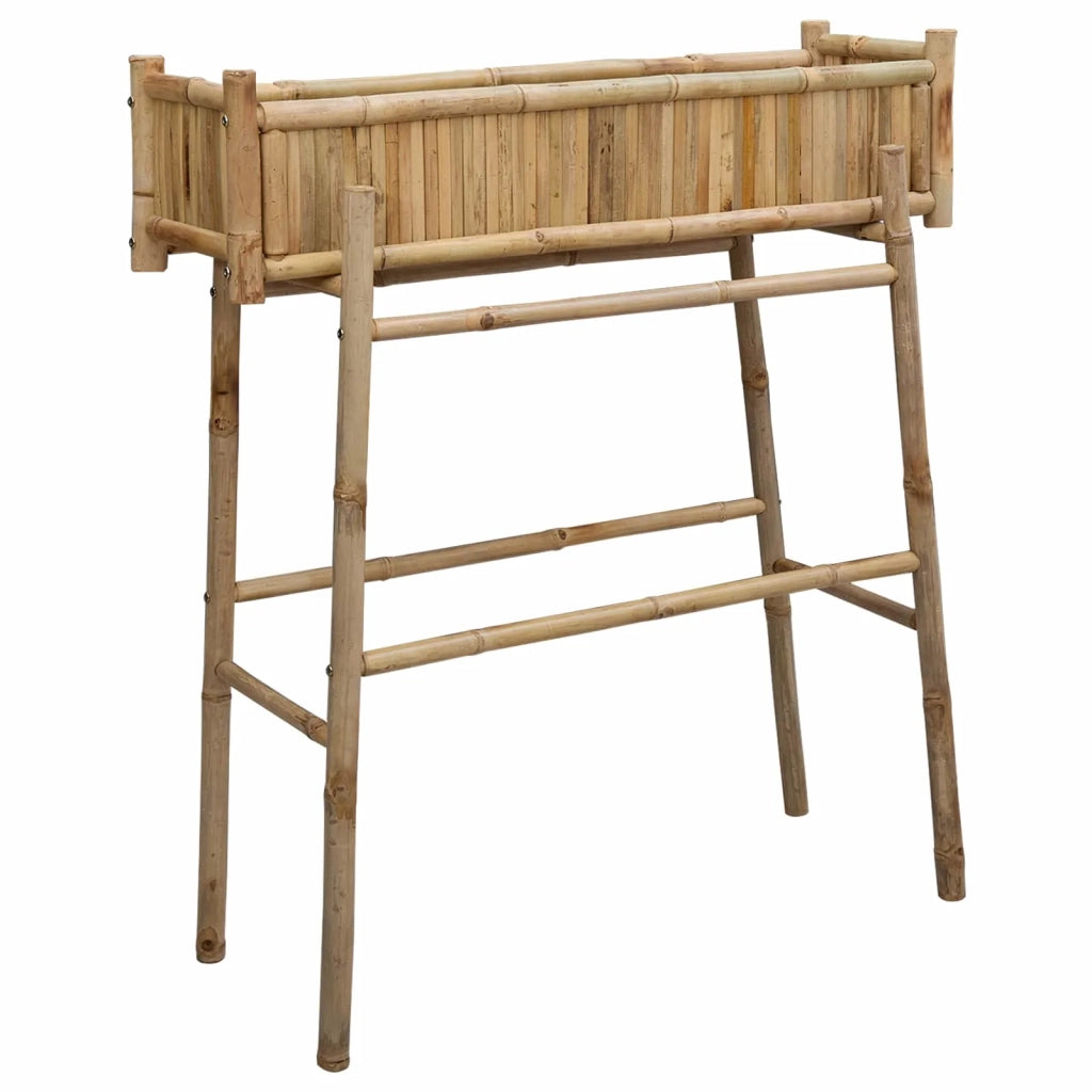 Vaso da Giardino con Supporto Naturale 100 x 38 x 114 cm Bambù 42028231