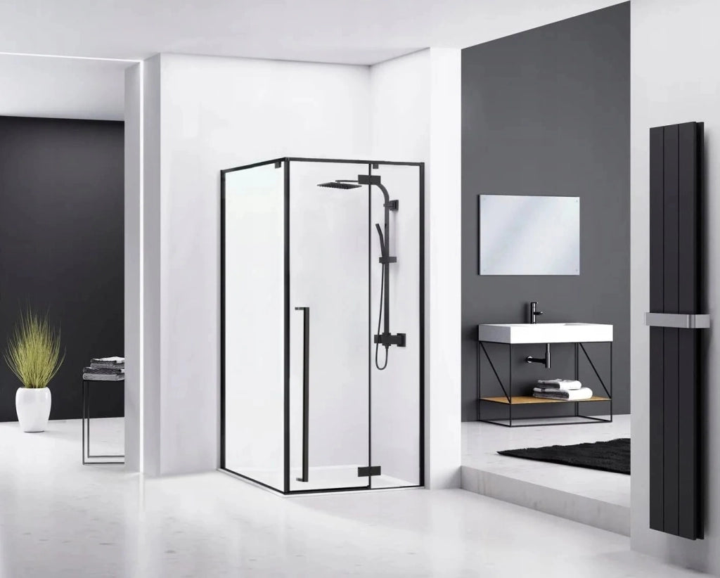 Cabina Doccia Fargo 90x90 Black Mat con piatto doccia Savoy