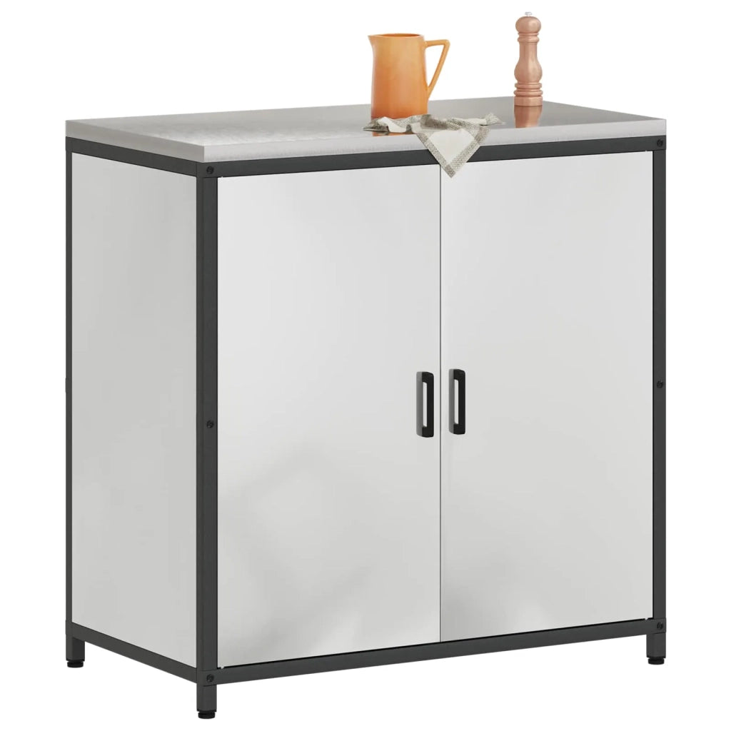 Stoccaggio in cucina con porta Argento 90 x 50 x 92 cm Acciaio 874987