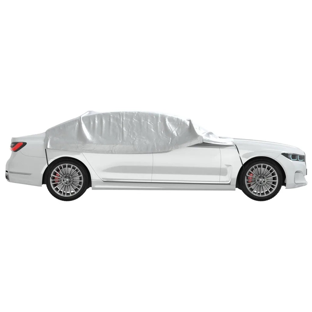 Mezza Copertura Auto con Ganci Argento XL PEVA CFW9197199