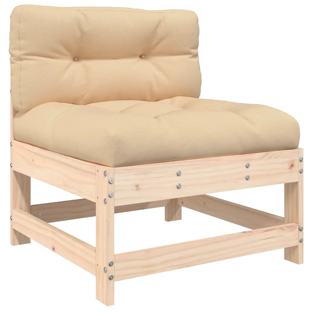 Set Divani da Giardino 3 pz con Cuscini in Legno Massello 825597