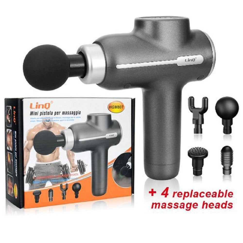 Trade Shop - Mini Pistola Per Massaggio Terapia Vibrazioni A Percussione Massaggiante Hgm807 -