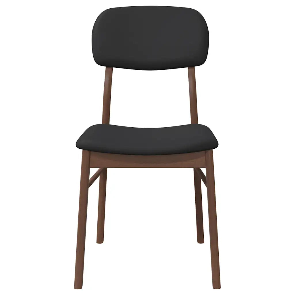 Sedie da Pranzo con Cuscini 2pz Marrone Legno Massello di Hevea