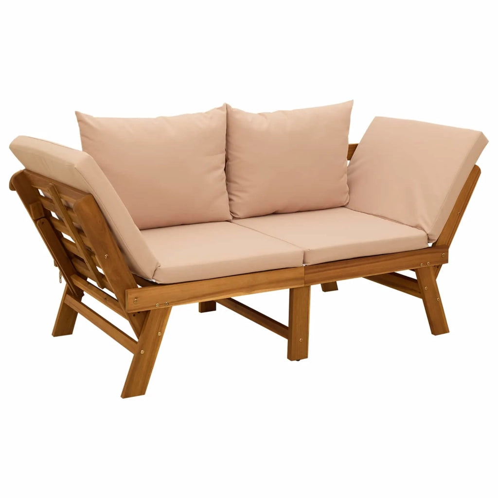 Panchina da giardino 3 in 1 con cuscini Naturale 42027061